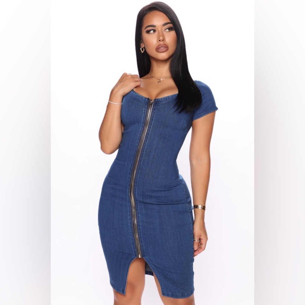 Haute Monde Blue Denim Bodycon Dress